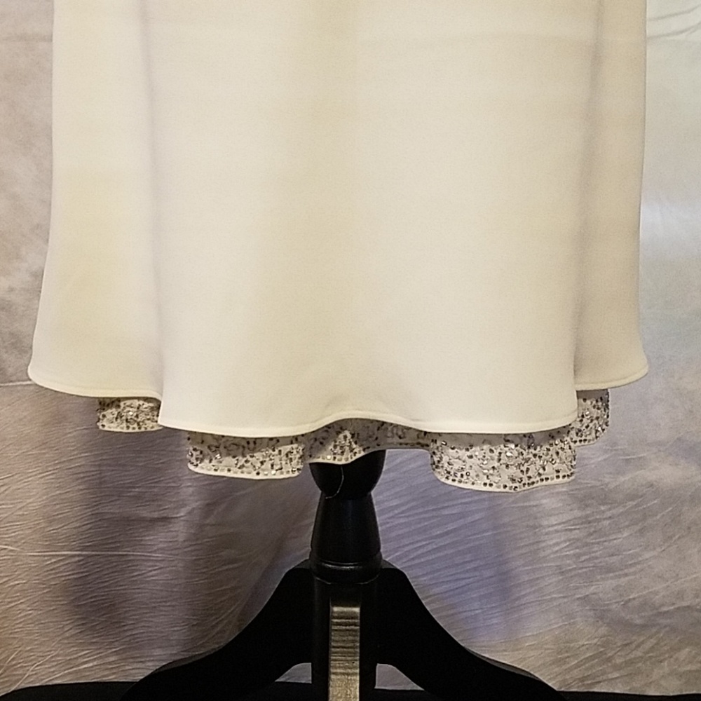 Creme colored beaded cocktail dress - Picture 8 of 11